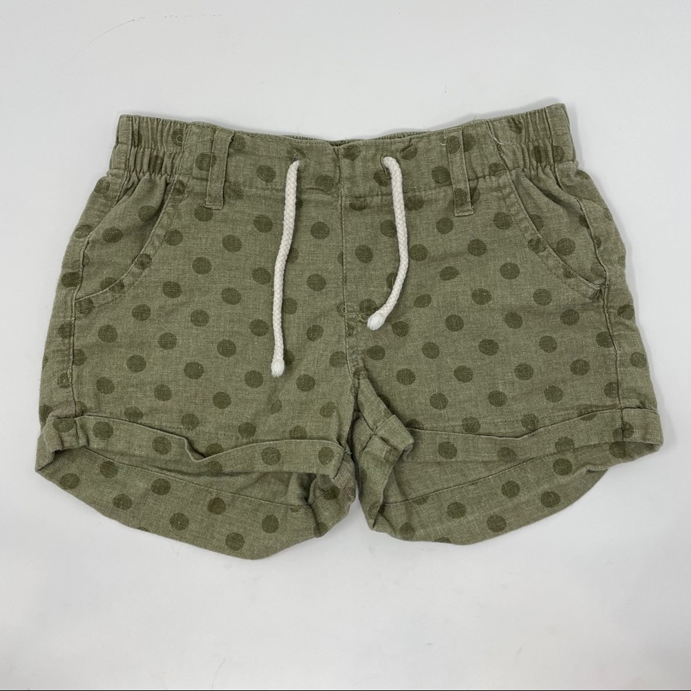 Basic Editions polka dot green shorts girls medium